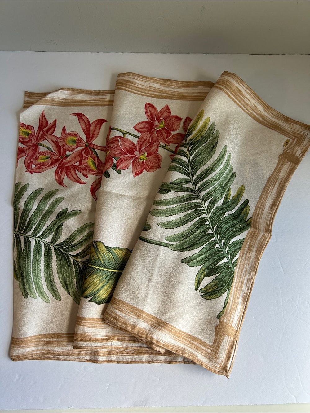 NEW Jim Thompson Thai Silk Botanical Print Scarf